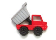 Red Dump Truck Button