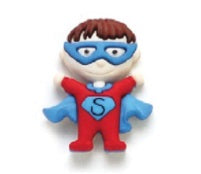 Red & Blue Super Hero Button
