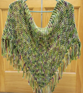 Bulky Garter Fringed Shawl