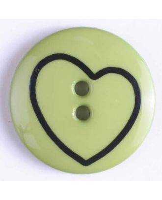 Small Round Color Button w/Black Heart Outline