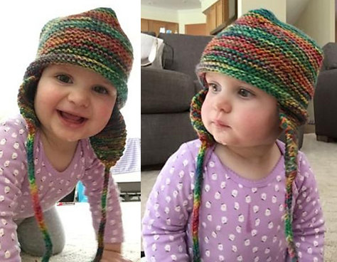 Noras Garter Ear Flap Hat Pattern