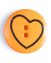 Small Round Color Button w/Black Heart Outline